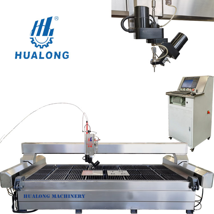 Hualong Hlrc-4020 su jeti kesim oyma makinesi CNC 5 eksenli taş kesme makinası mermer granit Cam Metal Kesme Makinaları