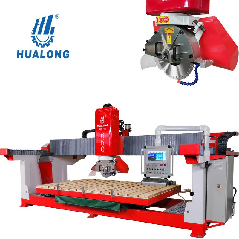 Hualong Taş Kesme Makinaları HSNC-650 otomatik CNC köprü testere Granit mermer için kesme ve freze makinesi Kuvars Cam Fayans Kesici