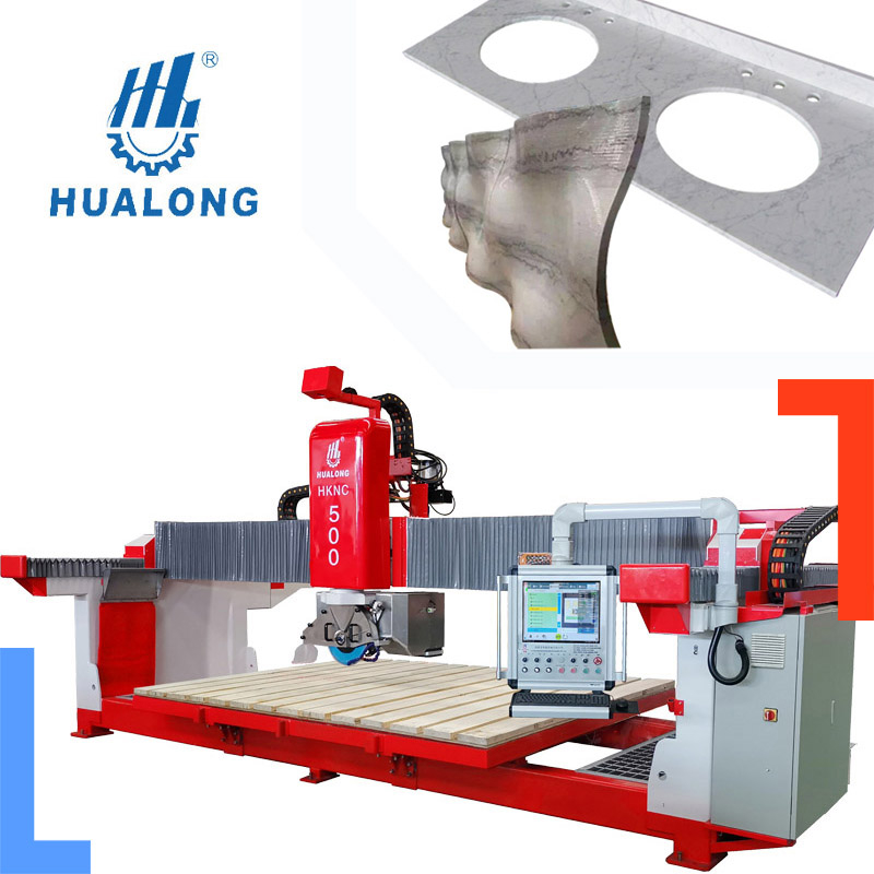 Hualong Stone Machinery Çok Fonksiyonlu granit döşeme kesme makinası 5 Eksenli CNC Köprü Testere Taş Kesme Makinesi