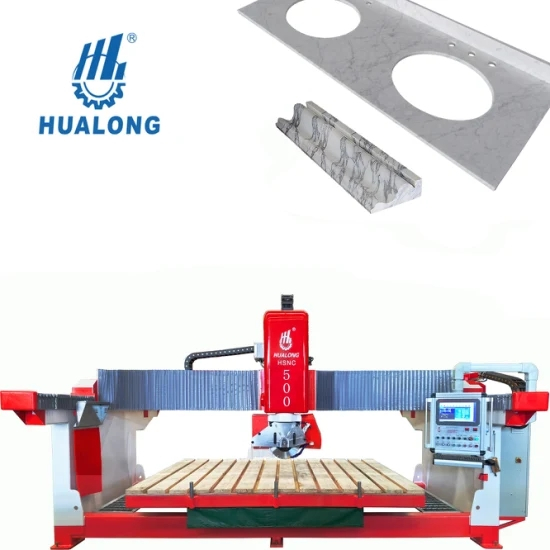 HSNC-500 Tezgah üstü Mutfak Masası İşleme için 4 Eksen Köprü Kesme Makinesi Granit Mermer Kuvars Taş CNC Router kesme makinası